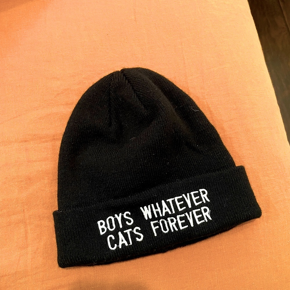“Boys Whatever Cats Forever” Beanie